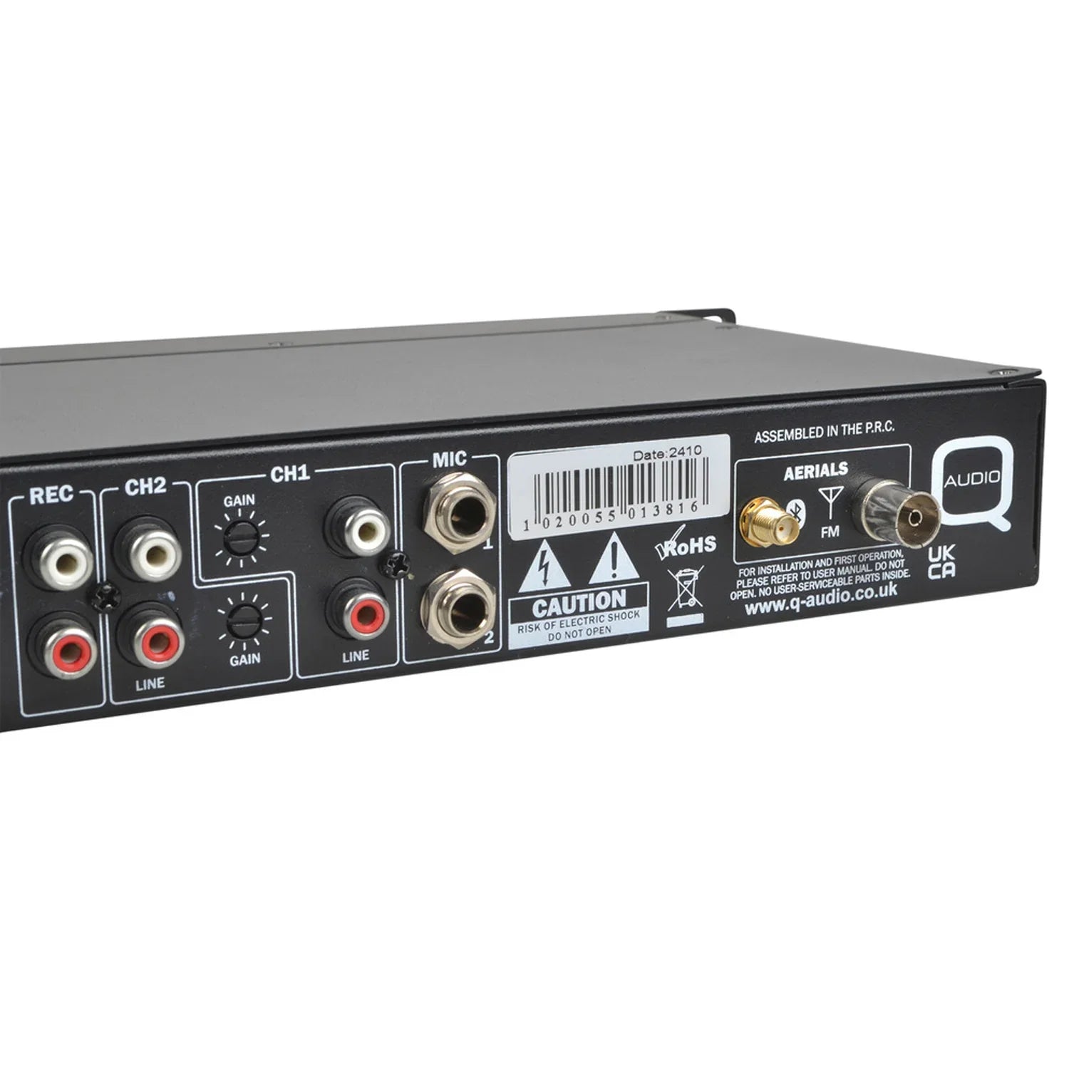 Q-Audio QMEDIAMIX52 5-Channel Mixer with Media Player, Bluetooth, Jingle, Mic Talkover
