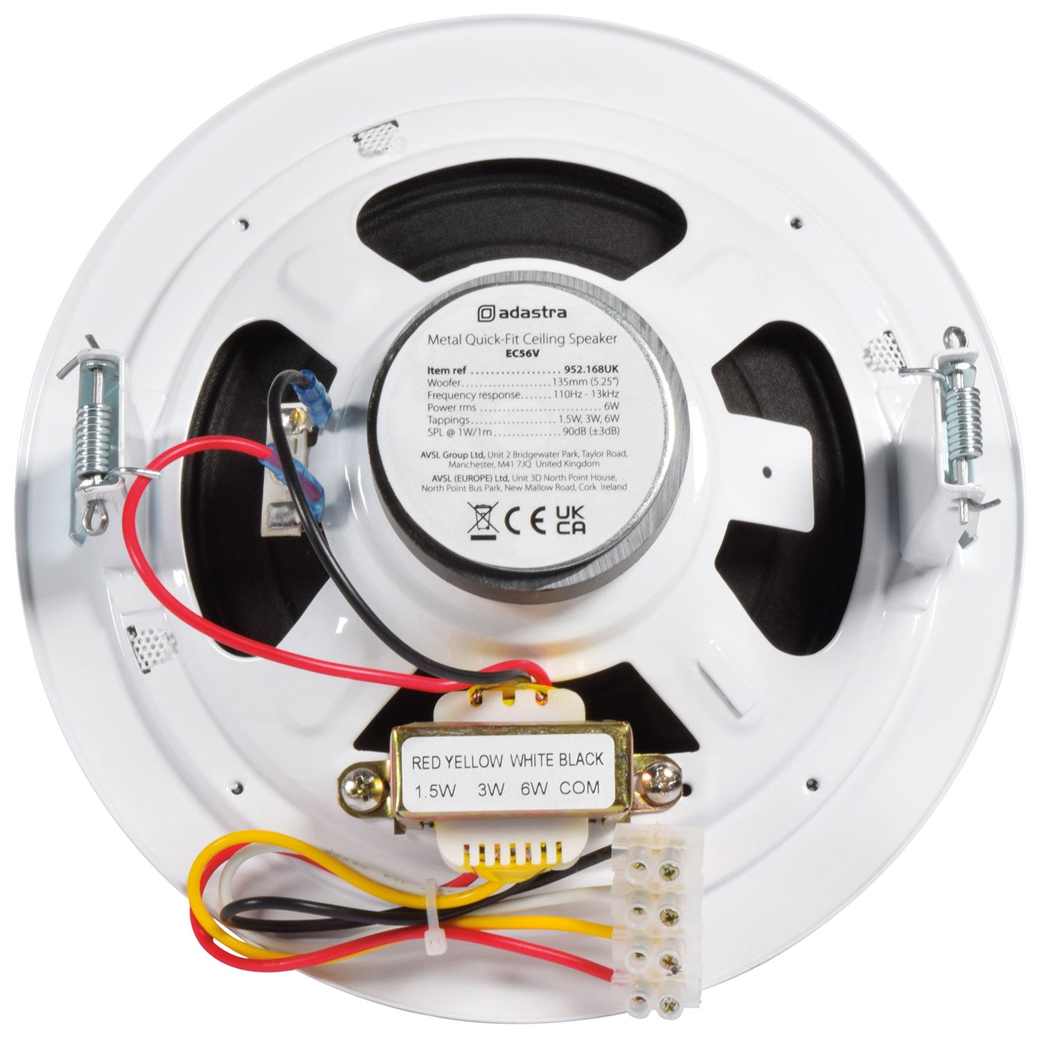 Adastra EC56V Metal Quick Fit 100v Ceiling Speaker 6" White