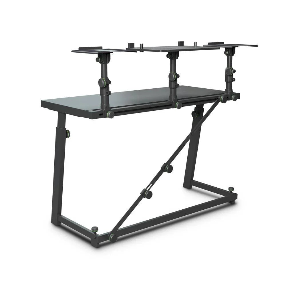 Gravity FDJT 01 DJ Desk with Adjustable Loudspeaker and Laptop Trays - DY Pro Audio