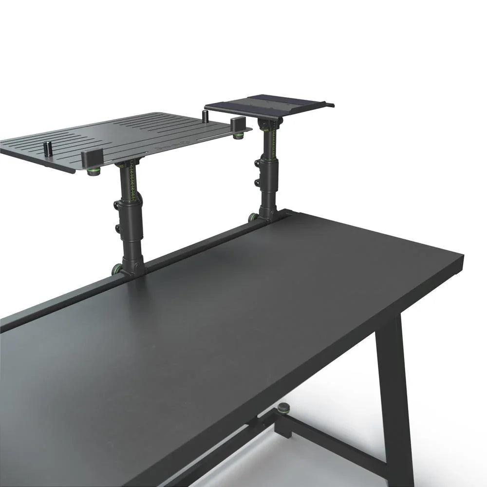 Gravity FDJT 01 DJ Desk with Adjustable Loudspeaker and Laptop Trays - DY Pro Audio