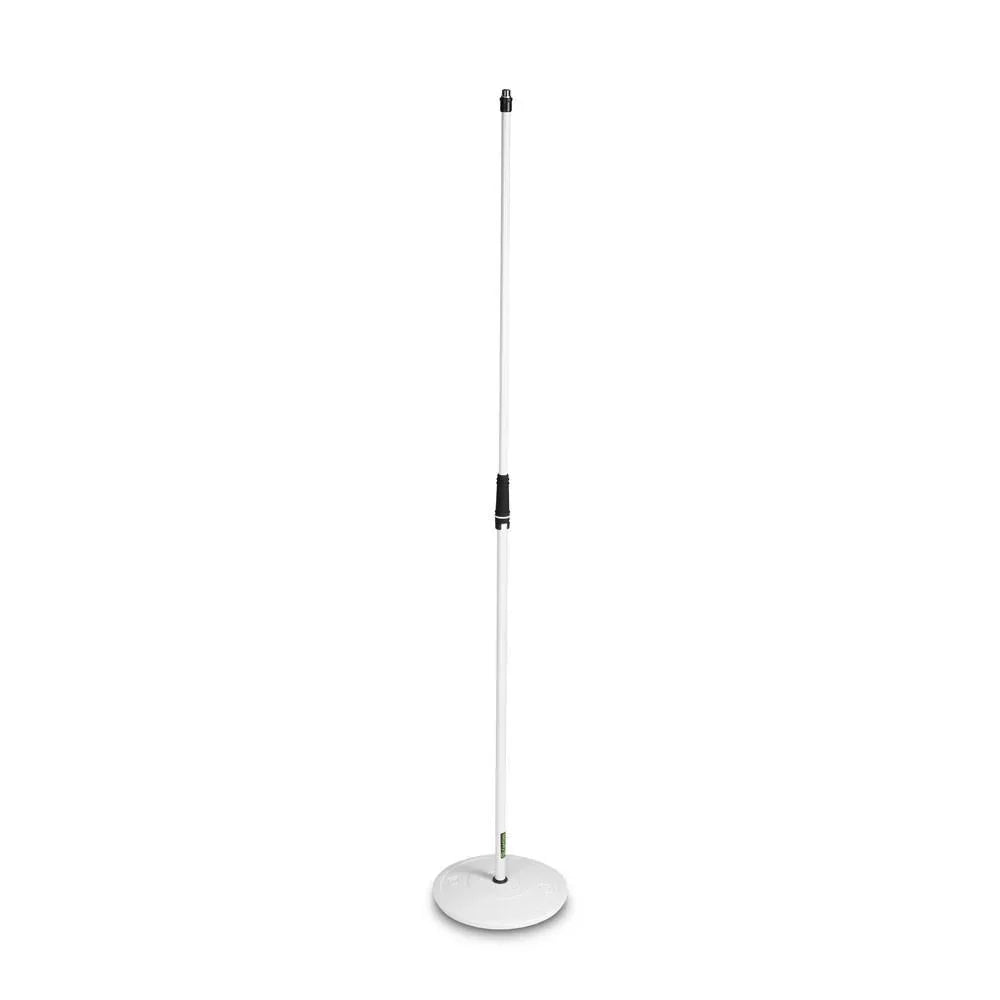 Gravity MS 23 W Microphone Stand with Round Base, White - DY Pro Audio