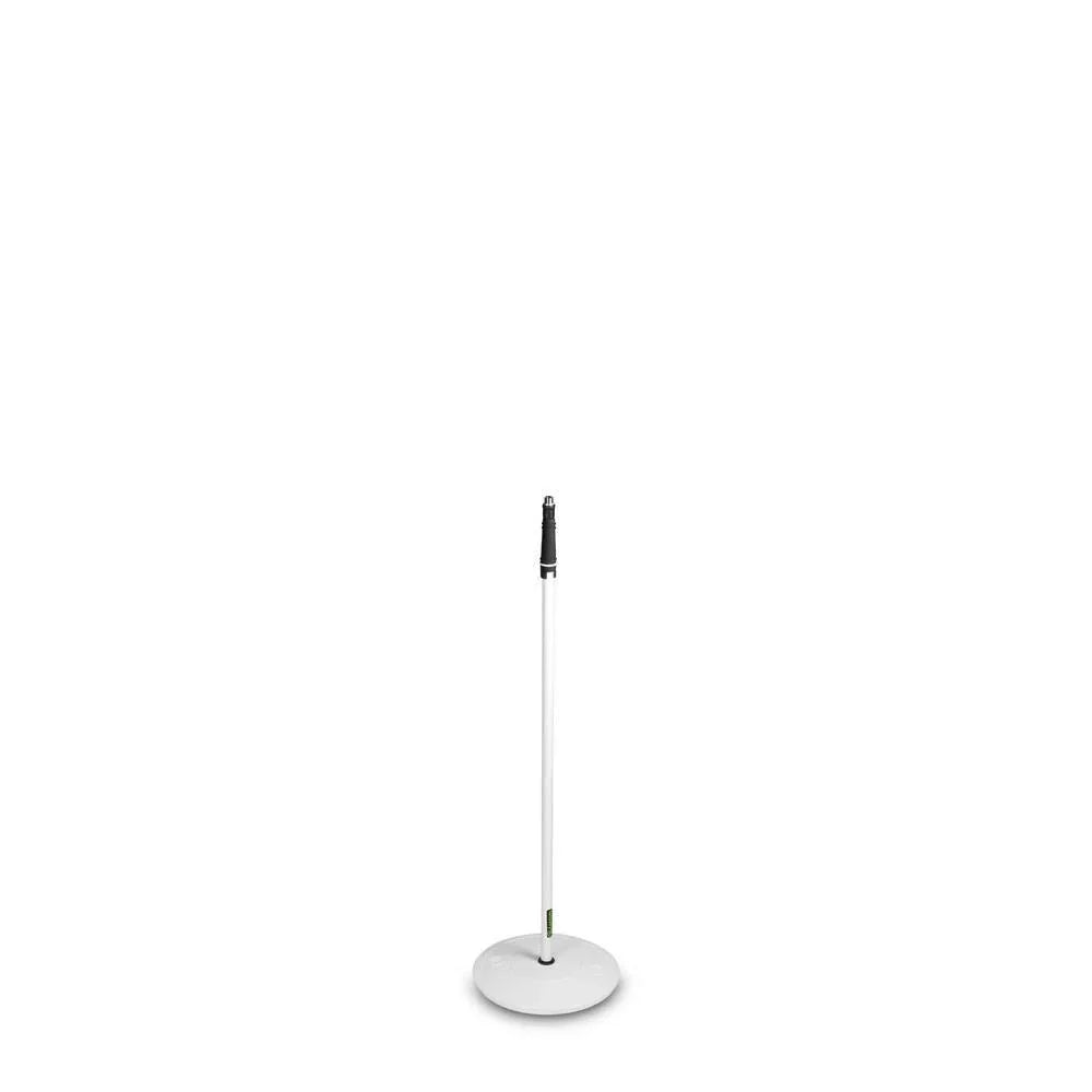 Gravity MS 23 W Microphone Stand with Round Base, White - DY Pro Audio