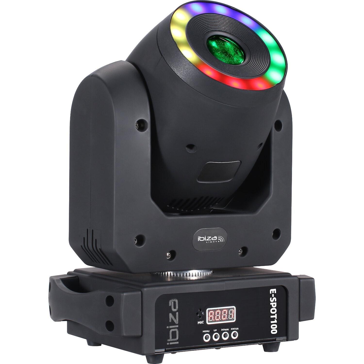Ibiza E-SPOT100 100W LED Spot Moving Head with RGB Ring - DY Pro Audio