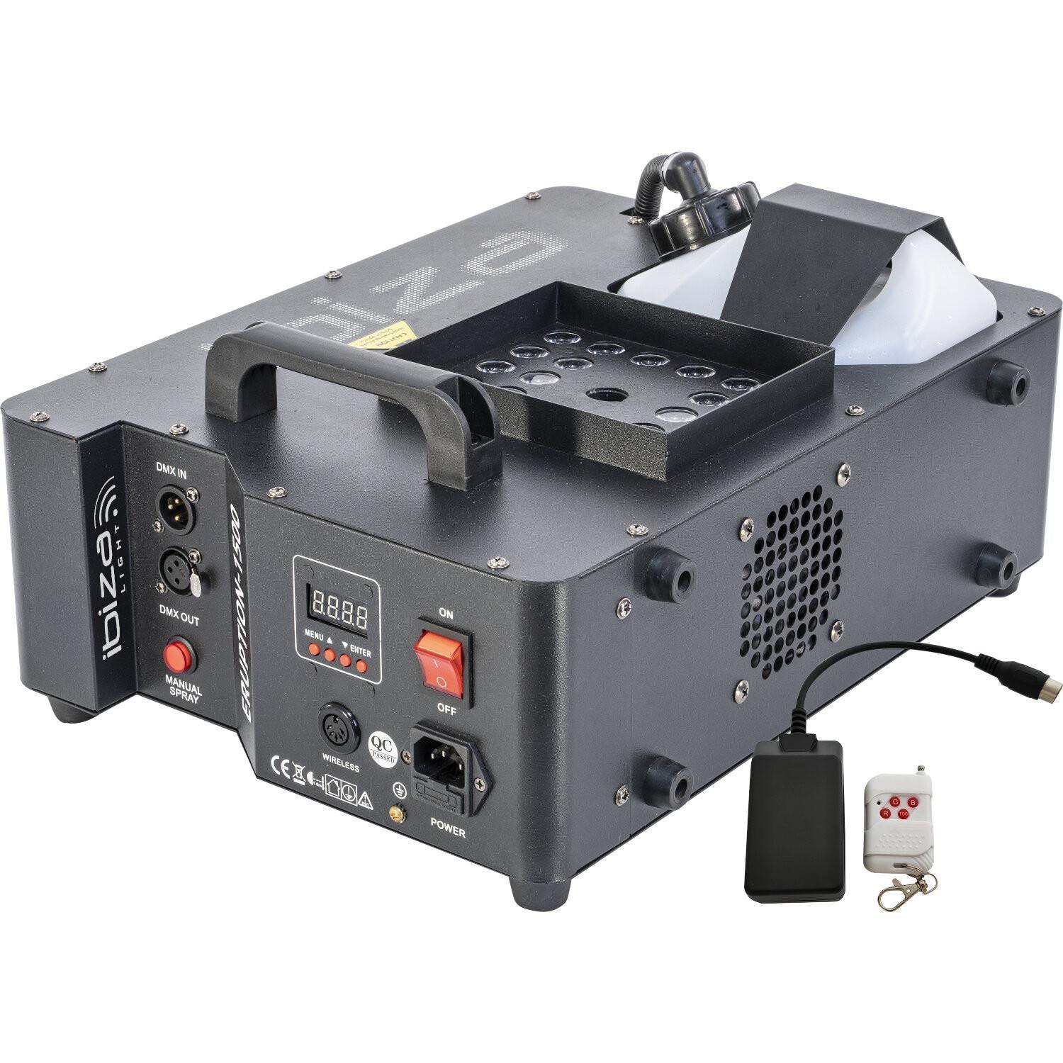 Ibiza ERUPTION-1500 1500w DMX Fog Machine with RGB LEDs - DY Pro Audio
