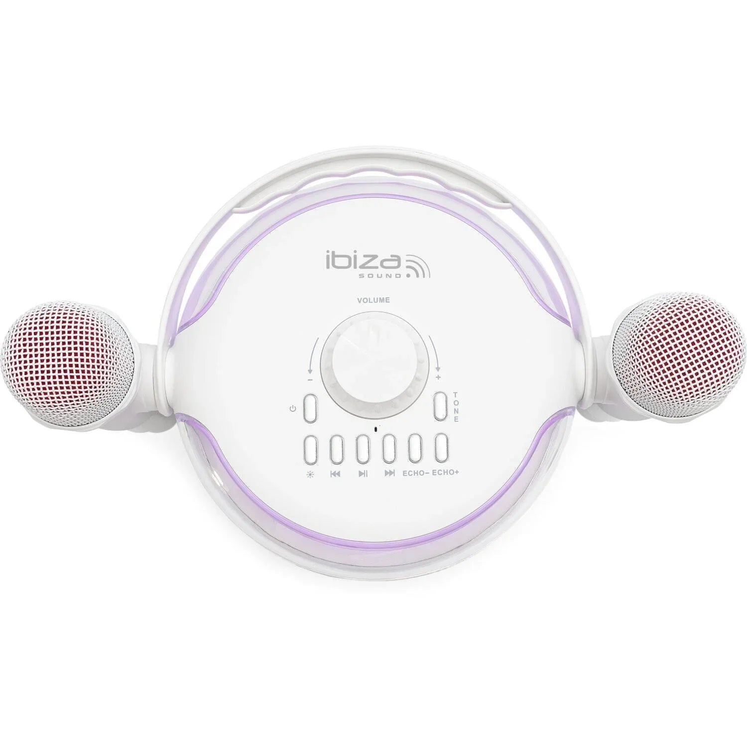 Ibiza KARAHOME-WH White Stand-Alone Bluetooth Karaoke Speaker - DY Pro Audio