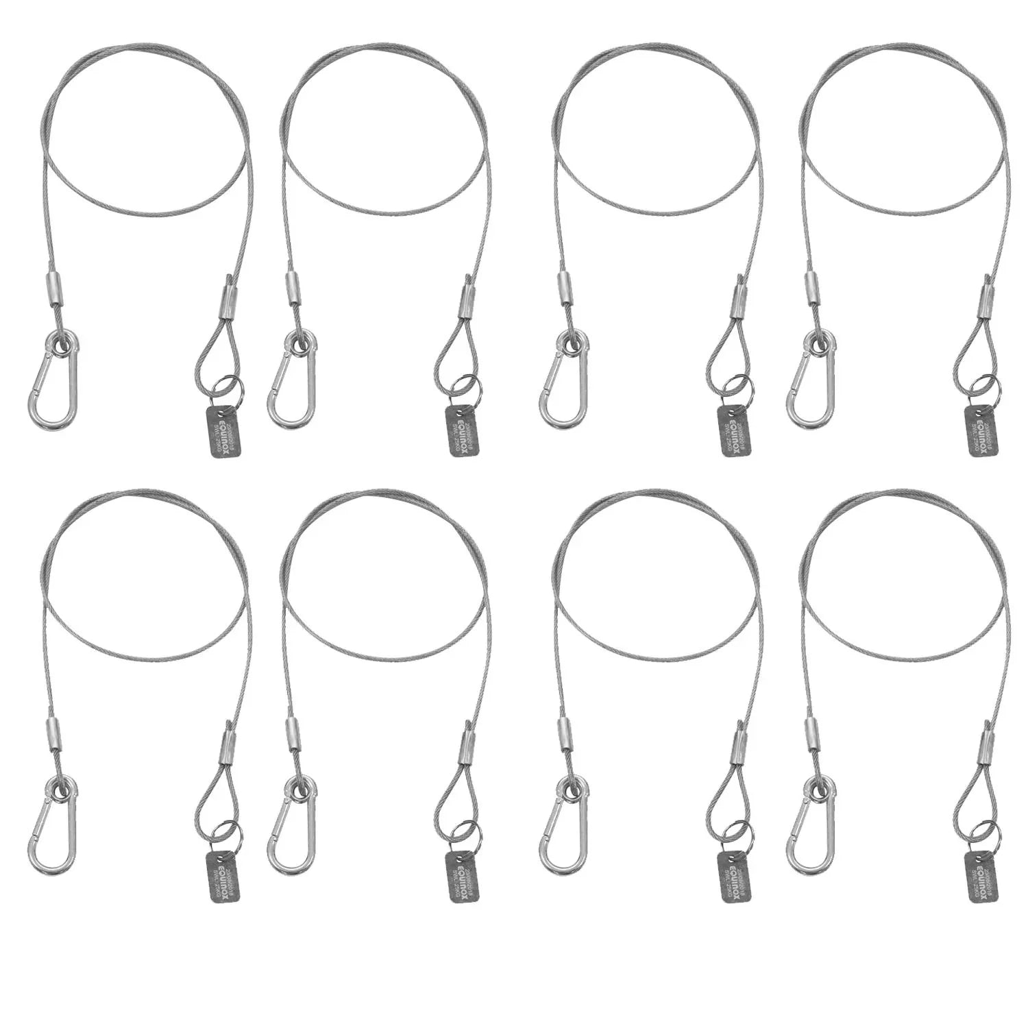 8 x Equinox 75cm PVC Coated Safety Wire