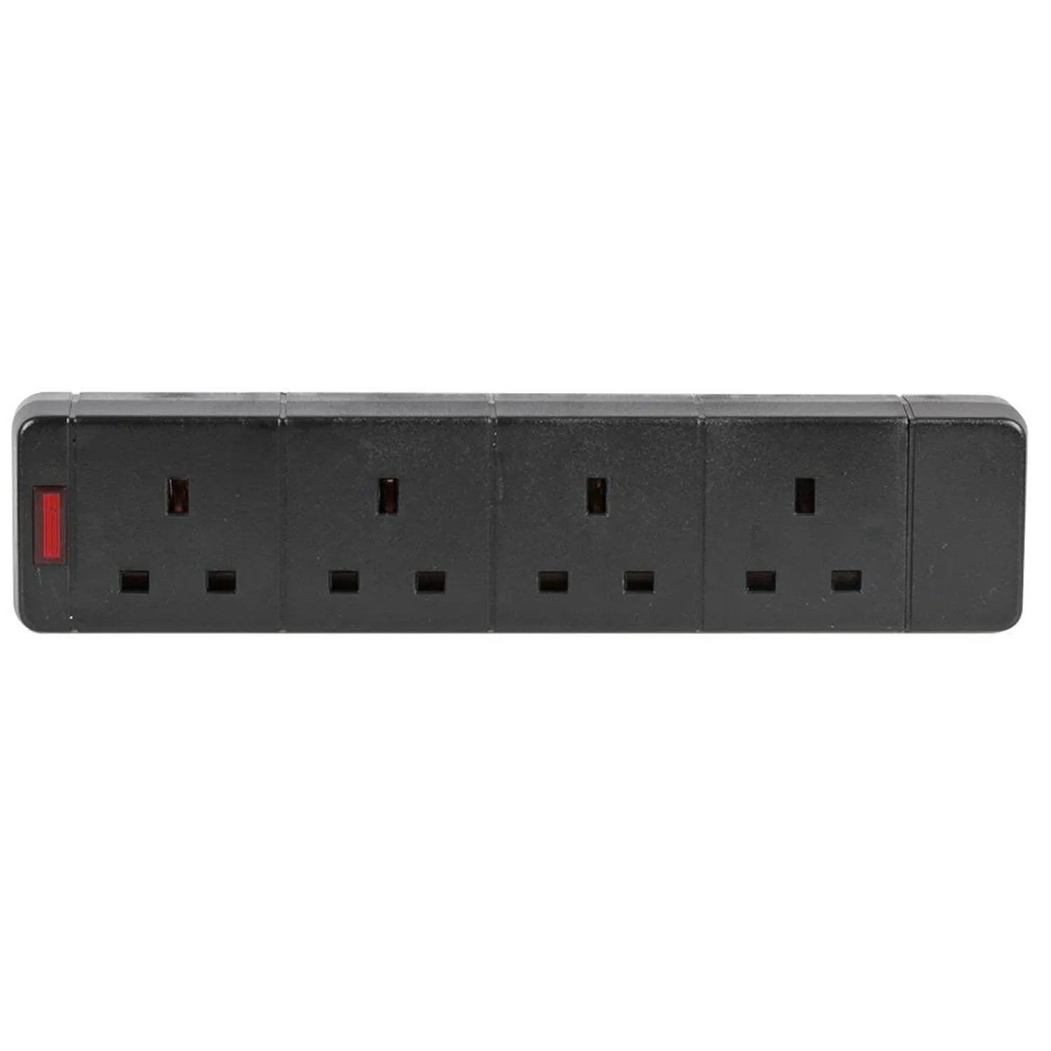 Pro Elec 4-Gang Socket with Neon Indicator 13A 240V Black