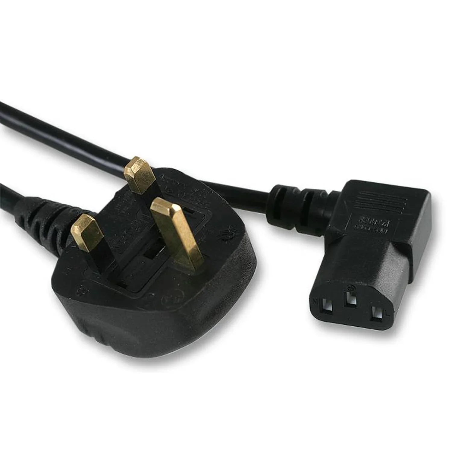 Pro Elec 10m UK Mains Plug to Right Angled IEC C13 5A Lead