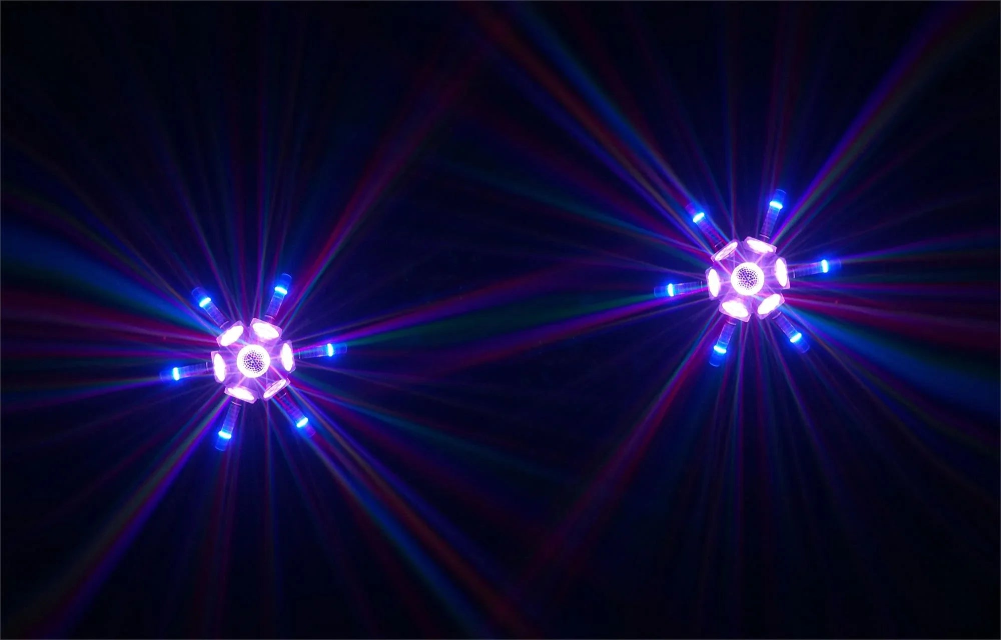 2 x Equinox Radiance Centrepiece 6 x 40w RGBW LED Effect Light With DMX Cable and Carry Bags