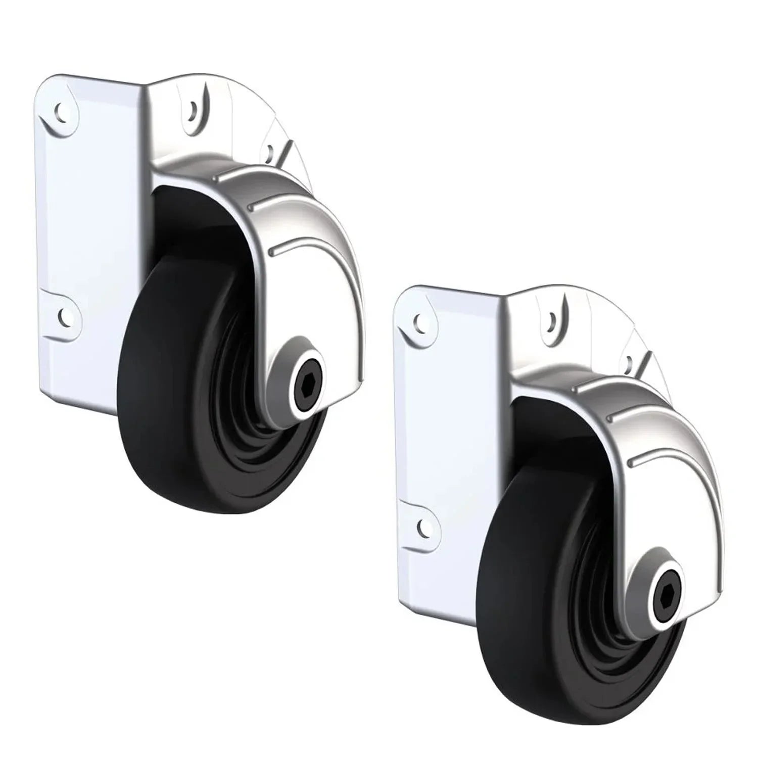 2 x Penn Elcom 75mm Heavy Duty Zinc Outrigger Corner Castor with Black Wheel