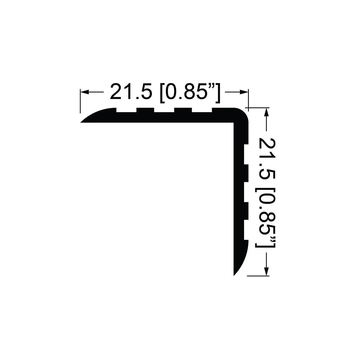 Penn Elcom Single Angle Plastic Extrusion with 21.5mm Legs - 2000mm Long