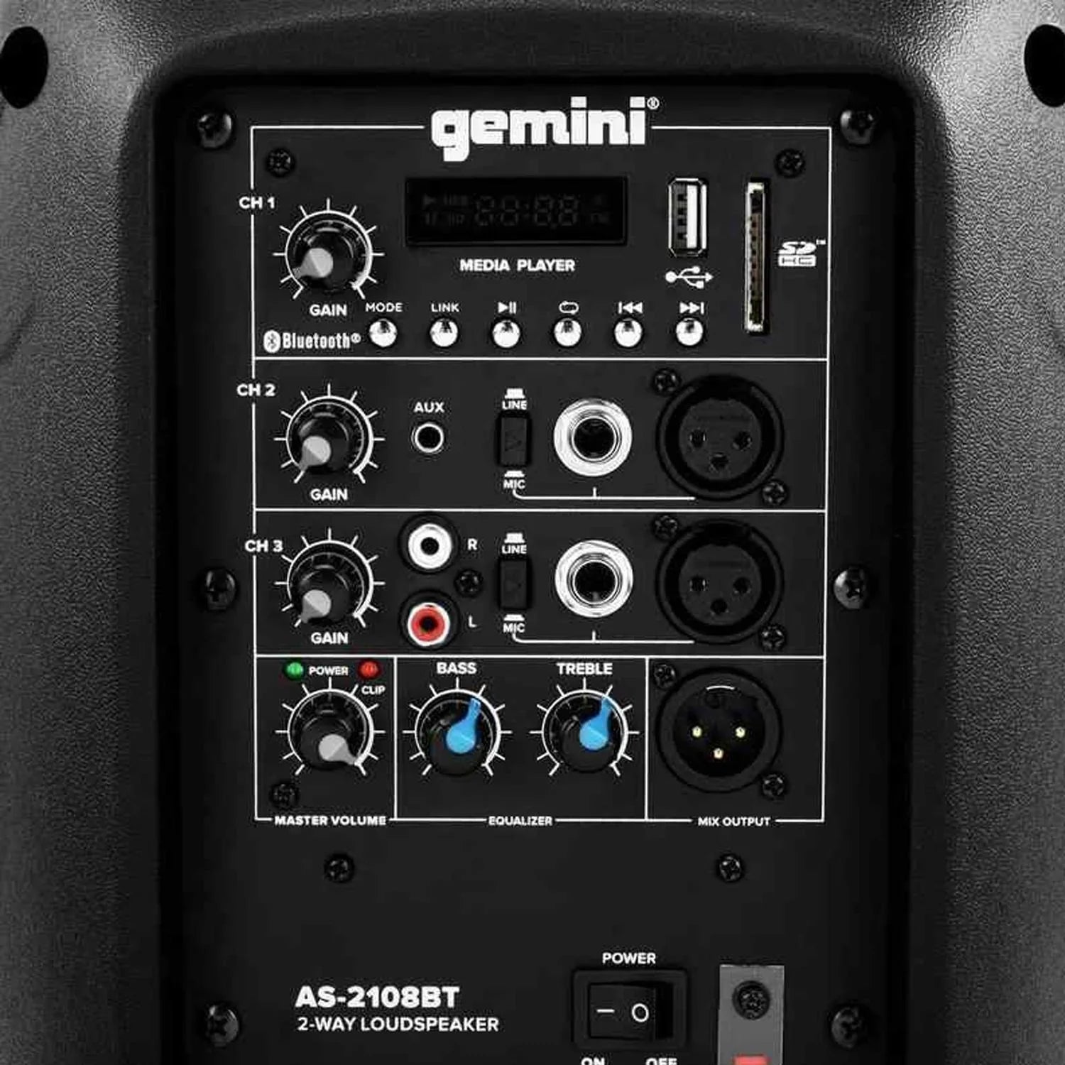 Gemini AS-2108BT 500W 8" Bluetooth Active Speaker