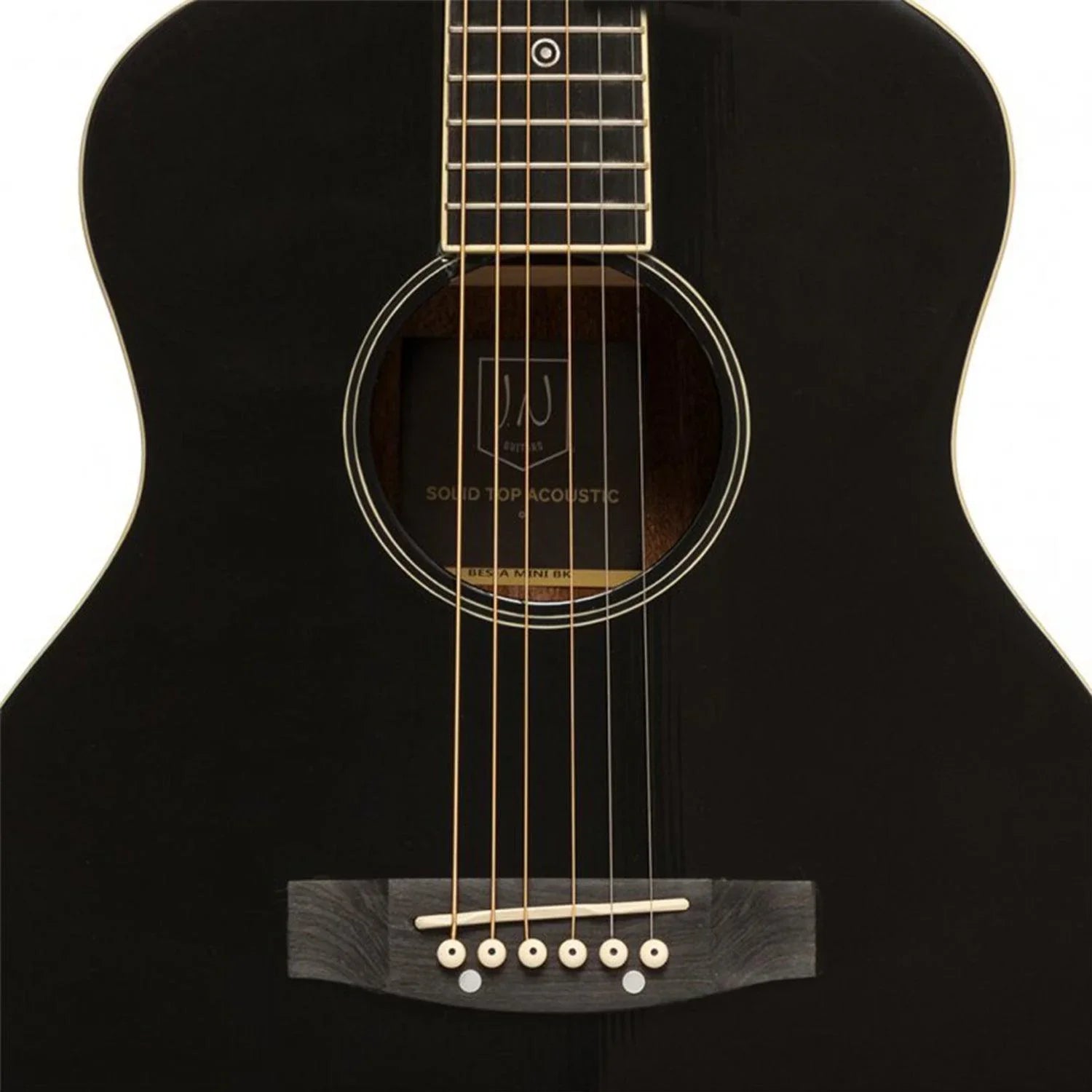 J.N Guitars BES-A MINI BK Acoustic Travel Guitar with Solid Spruce Top, Bessie series - DY Pro Audio