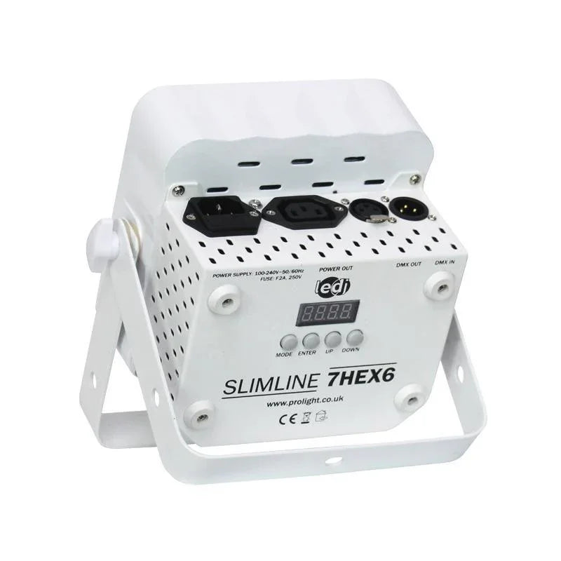 LEDJ Slimline 7HEX6 RGBWAUV Par Can White - DY Pro Audio