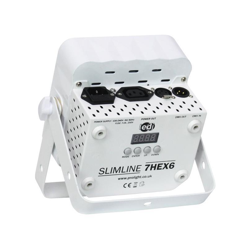 LEDJ Slimline 7HEX6 RGBWAUV Par Can White - DY Pro Audio