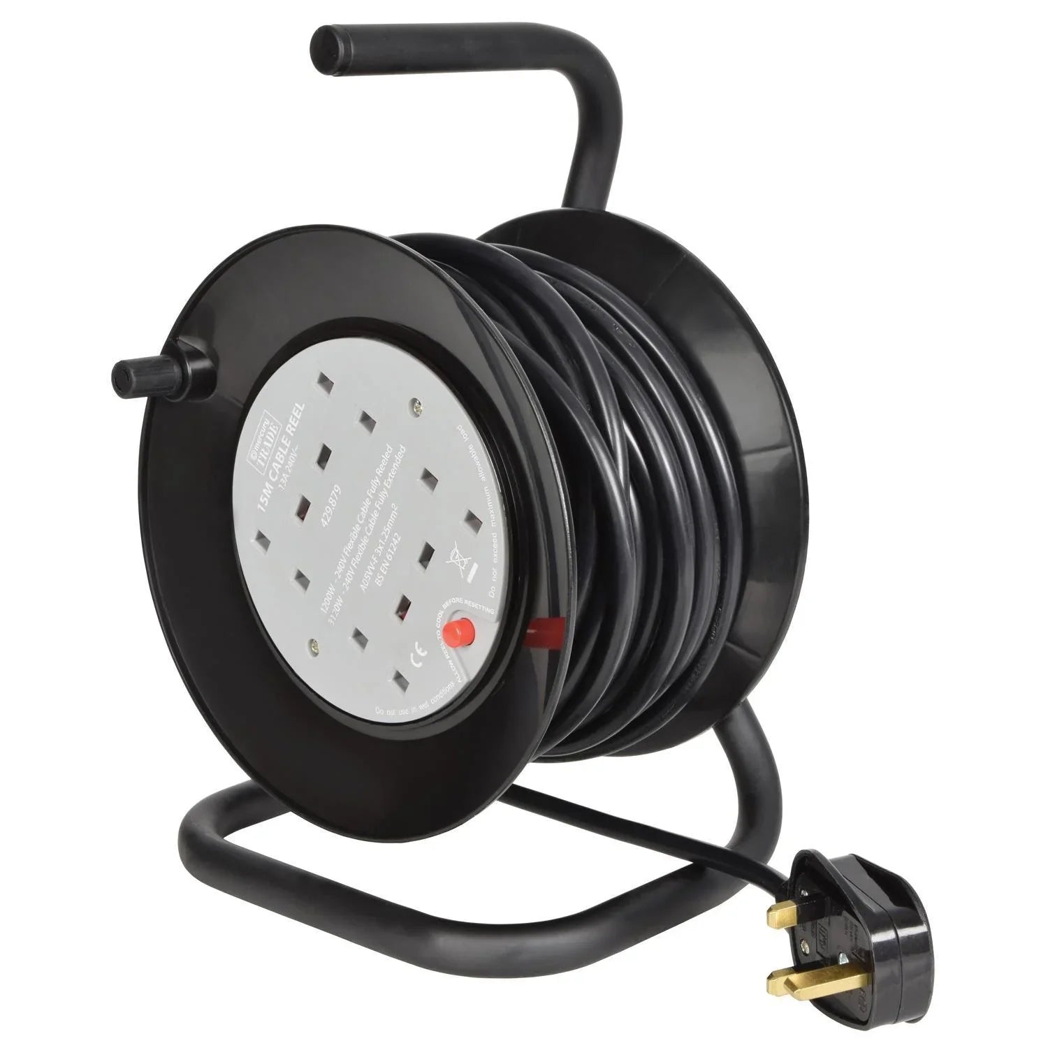 Mercury 4 Way 15m 13a Mini Cable Reel - DY Pro Audio