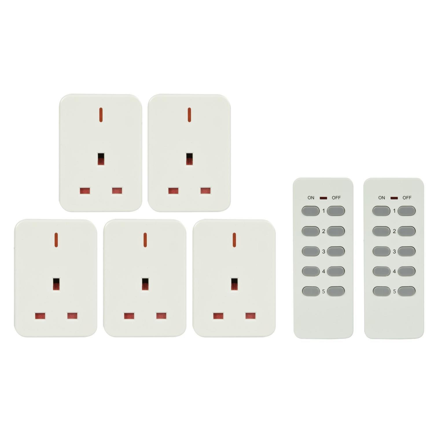 Mercury Wireless Remote Control Mains Sockets - Set of 5 - DY Pro Audio