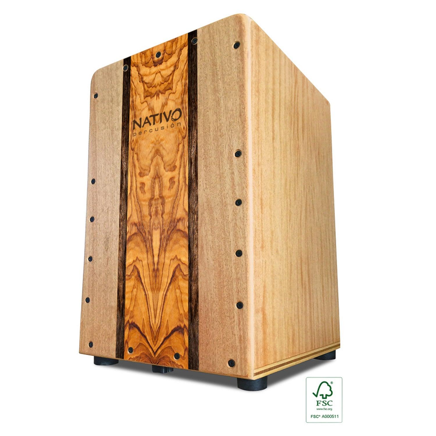 Nativo INIC-INTI-I Inicia Series Standard-Sized Class A Oak Cajon with INTI - I style Front Board Finish - DY Pro Audio