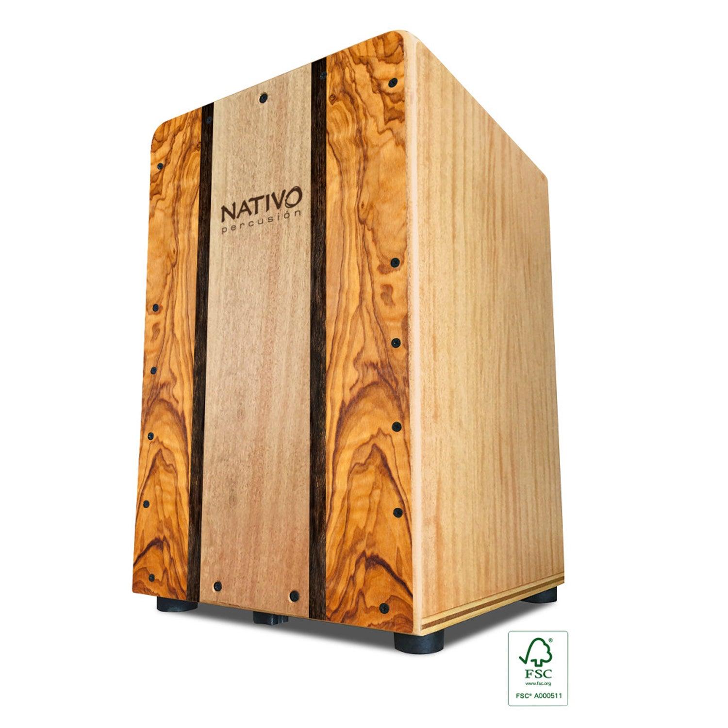 Nativo INIC-INTI-II Inicia Series Standard-Sized Class A Oak Cajon with INTI - II style Front Board Finish - DY Pro Audio