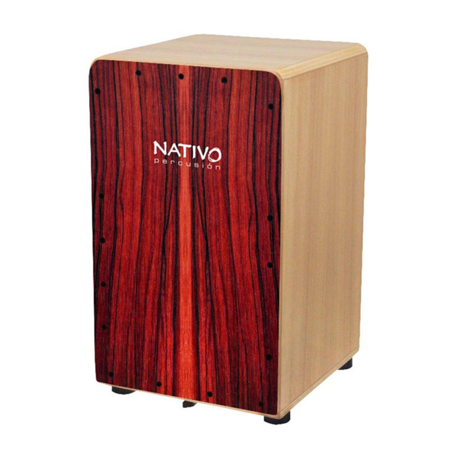 Nativo INIC-RED Inicia Series Standard-Sized Class A Oak Cajon with Red style Front Board Finish - DY Pro Audio