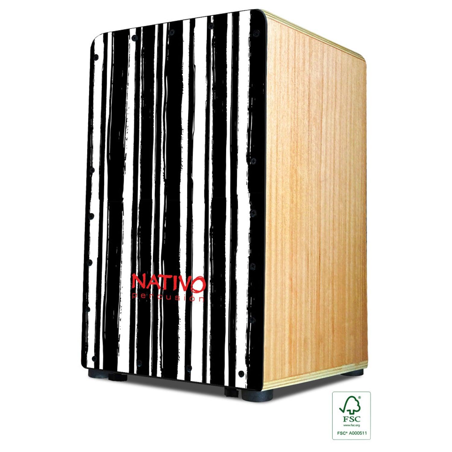 Nativo STUD-ZEBRA Studio Series Standard-sized Class A Oak Cajon Zebra Front Board Finish - DY Pro Audio