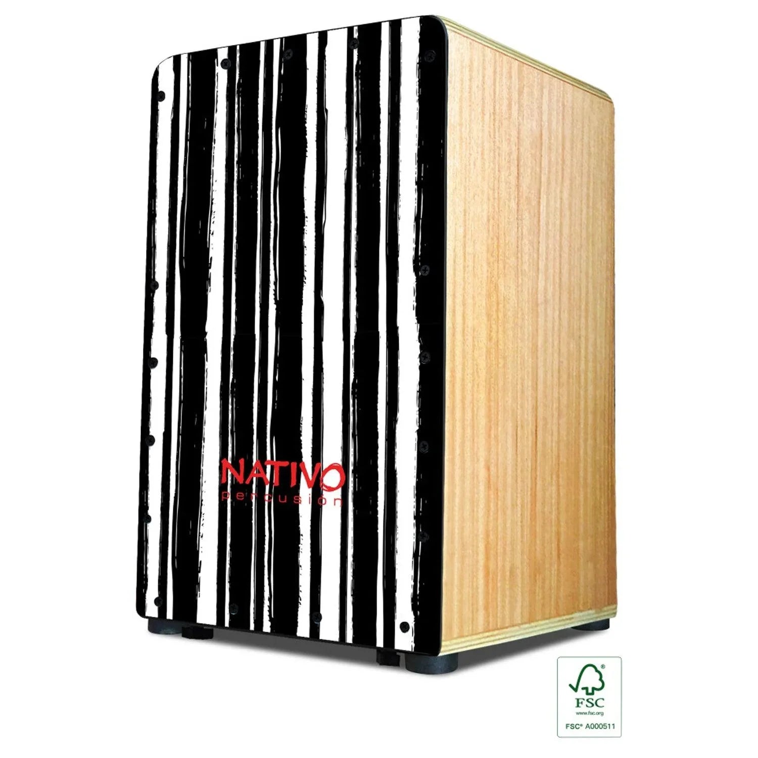 Nativo STUD-ZEBRA Studio Series Standard-sized Class A Oak Cajon Zebra Front Board Finish - DY Pro Audio