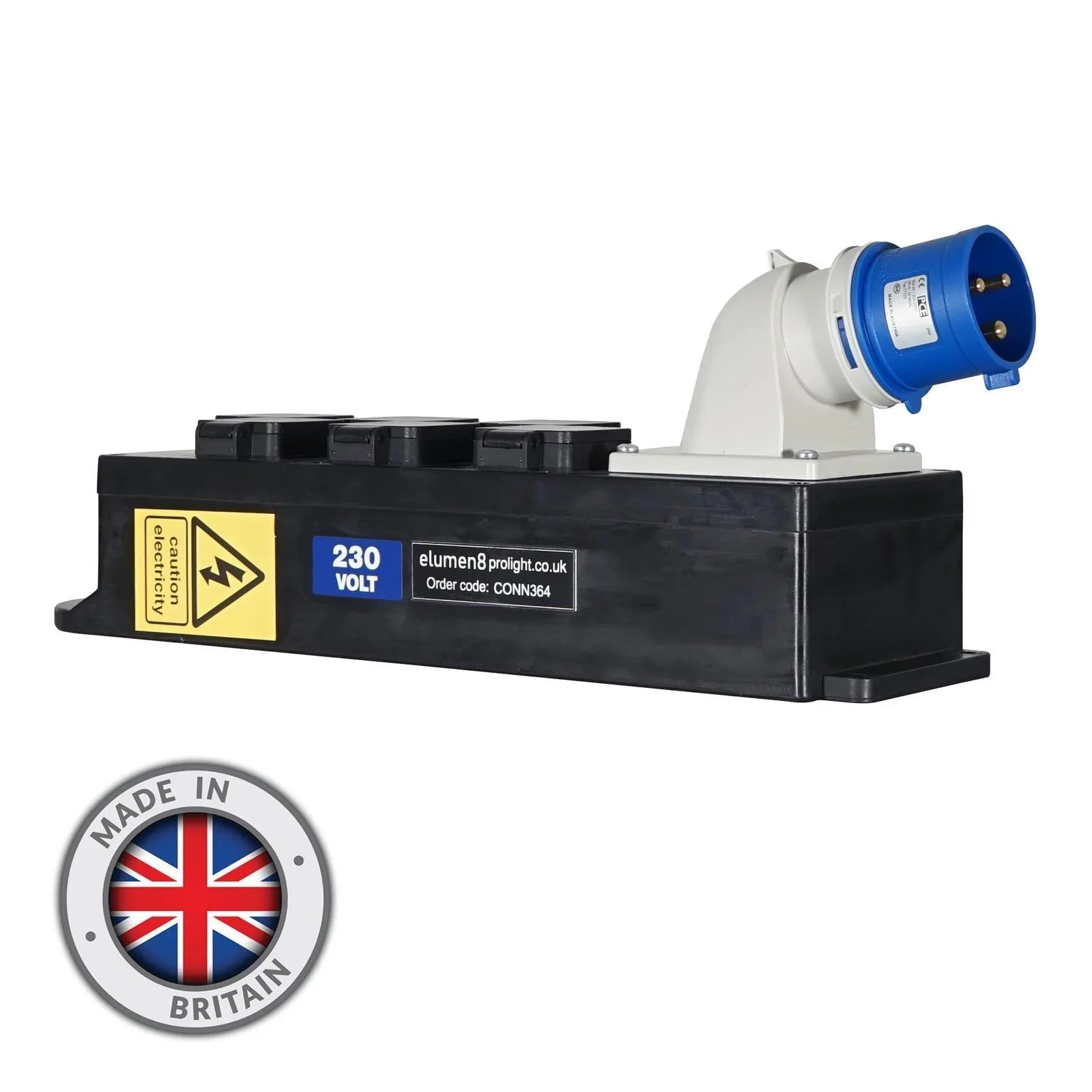 PCE Rubber Distribution Unit, 32A In, 6 x 13A Out Power Distro - DY Pro Audio