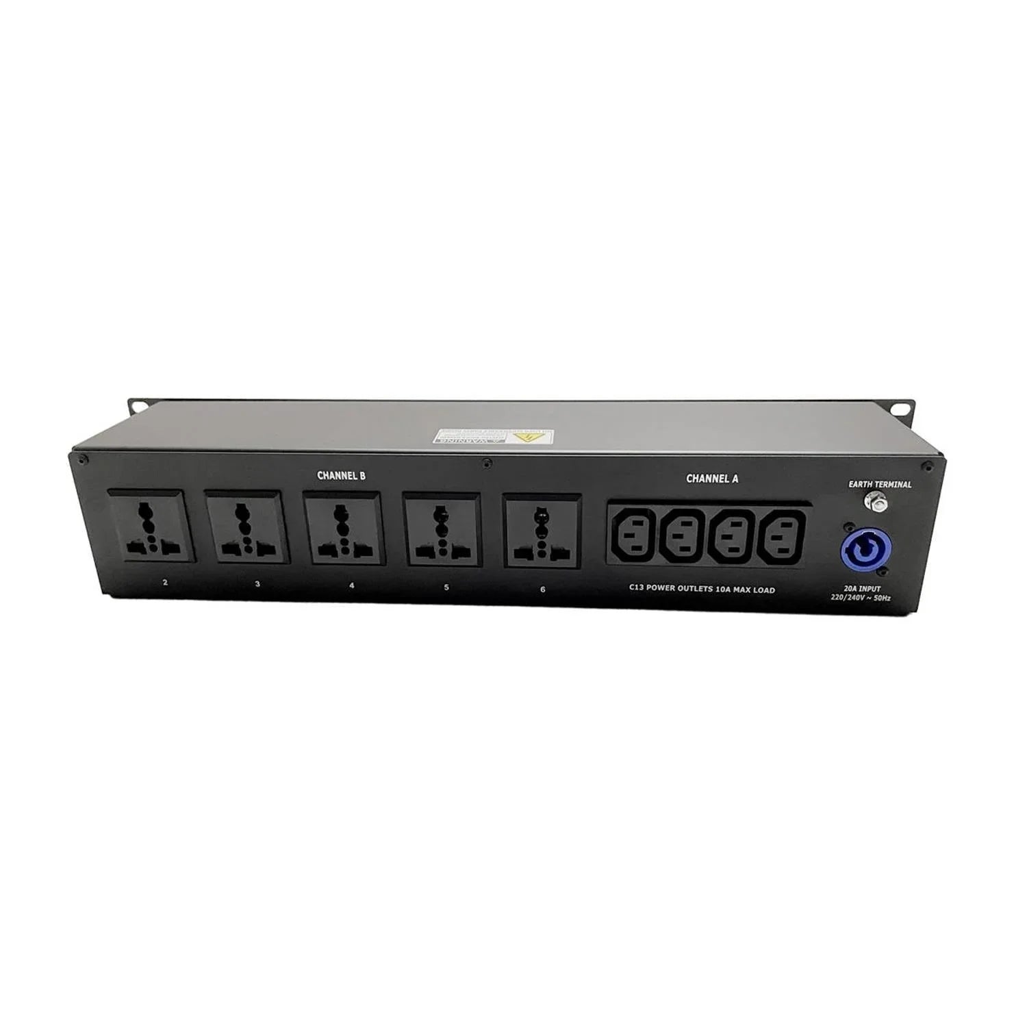 Penn Elcom 2U 20 Amp Rack Mount PDU with Overload Protection & Power Monitoring (USB/USB-C) - DY Pro Audio