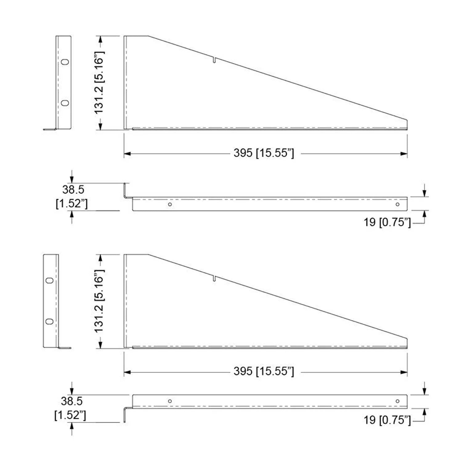 Penn Elcom R1195 4U Rack Shelf Extensions - DY Pro Audio