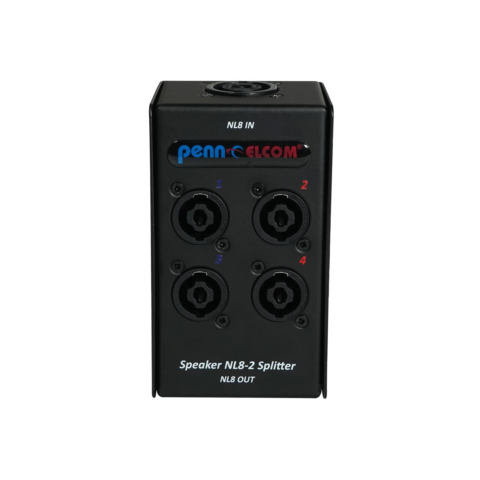 Penn Elcom R2SP82G2 Slimline 4-Way Speaker Splitter Box Feed Thru - DY Pro Audio
