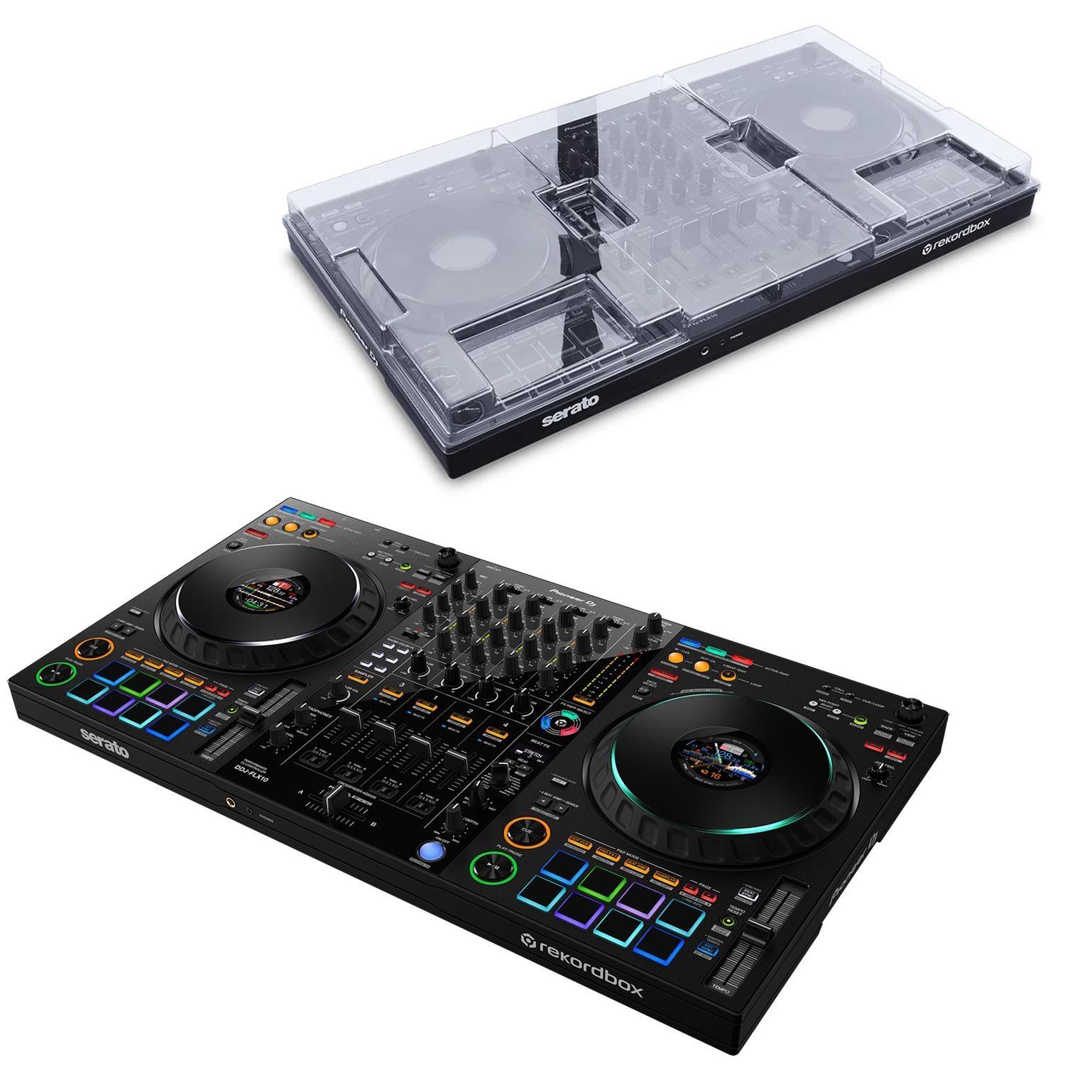 Pioneer DJ DDJ-FLX10 4 Channel DJ Controller & Decksaver Cover