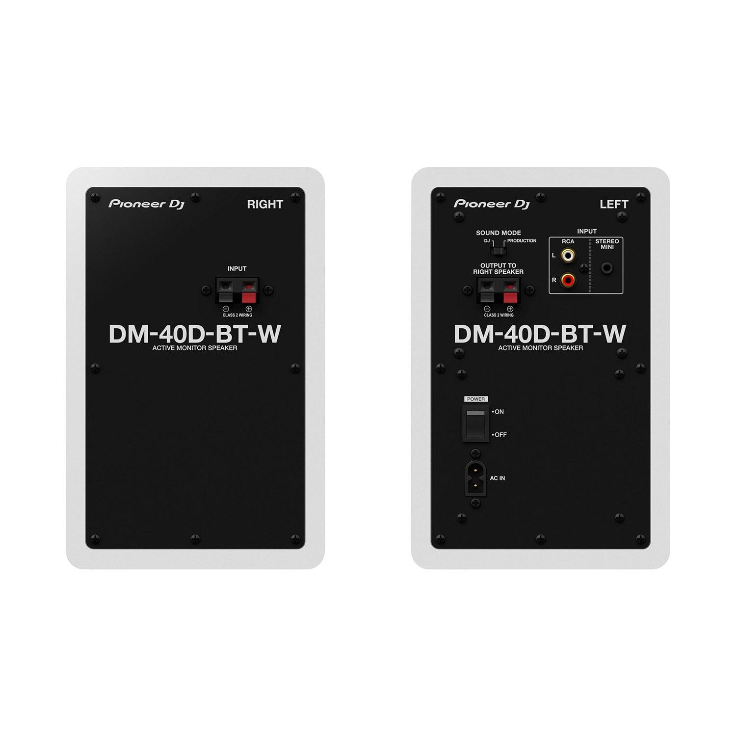 Pioneer DM-40D-BT Bluetooth White Active Monitors (Pair) - DY Pro Audio
