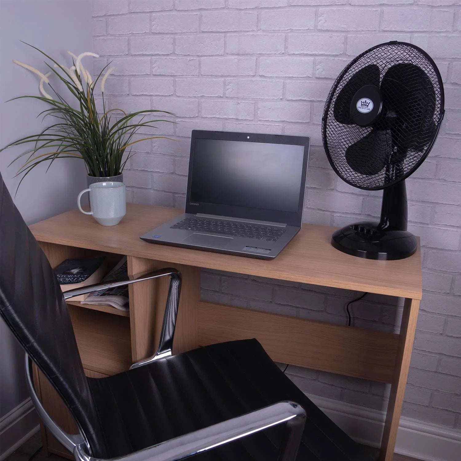 Prem-I-Air 12" 30 cm Black Oscillating Desktop Fan - DY Pro Audio