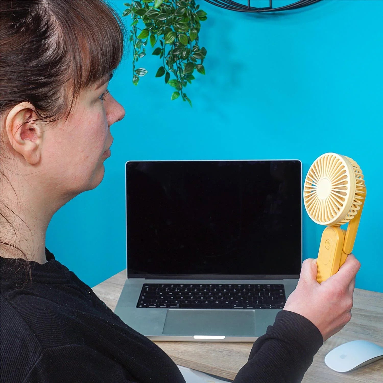 Prem-I-Air Yellow Mini USB Battery Rechargeable Hand and Desk Fan - DY Pro Audio