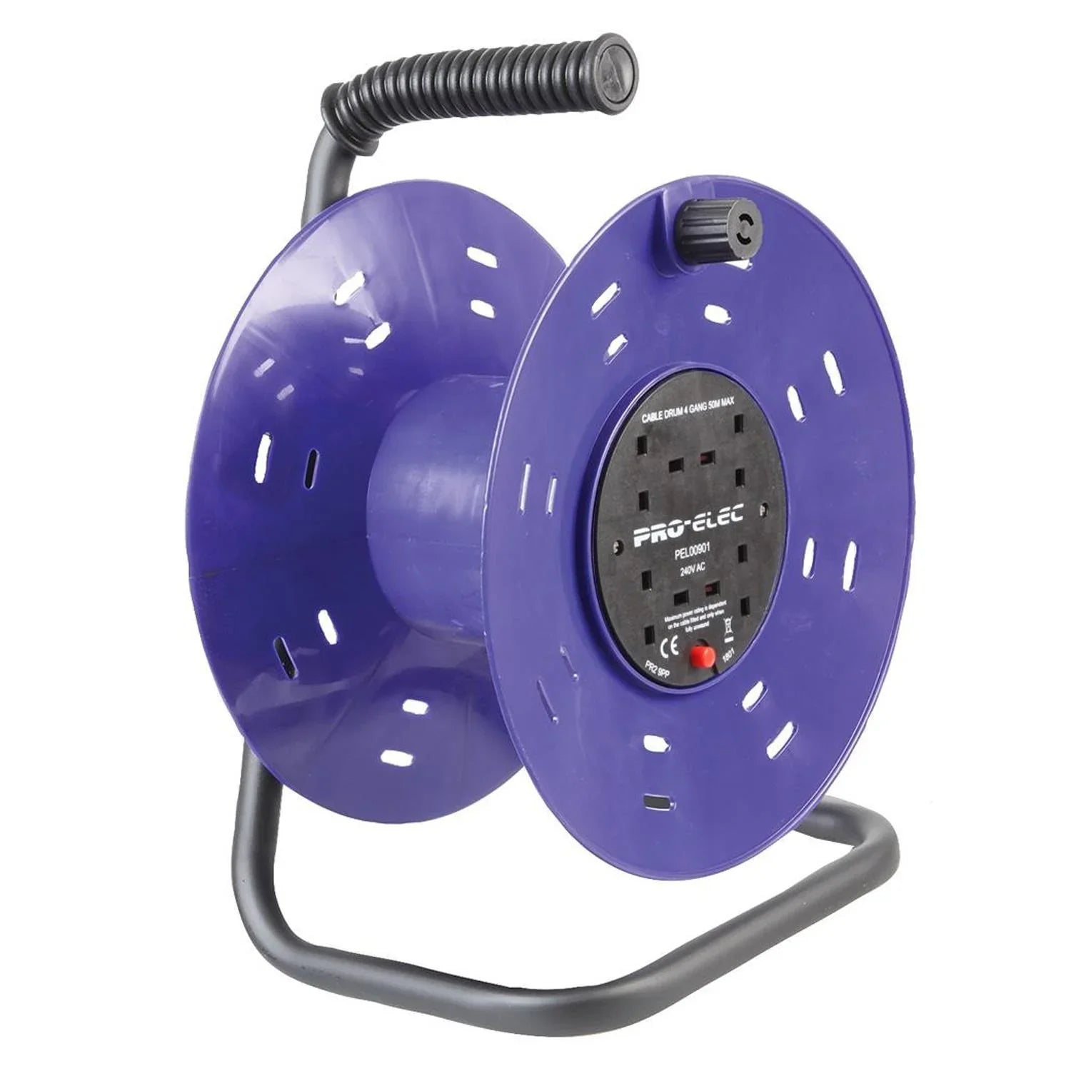 Pro Elec 4-Gang Plastic Empty Cable Reel Drum, 280mm - DY Pro Audio