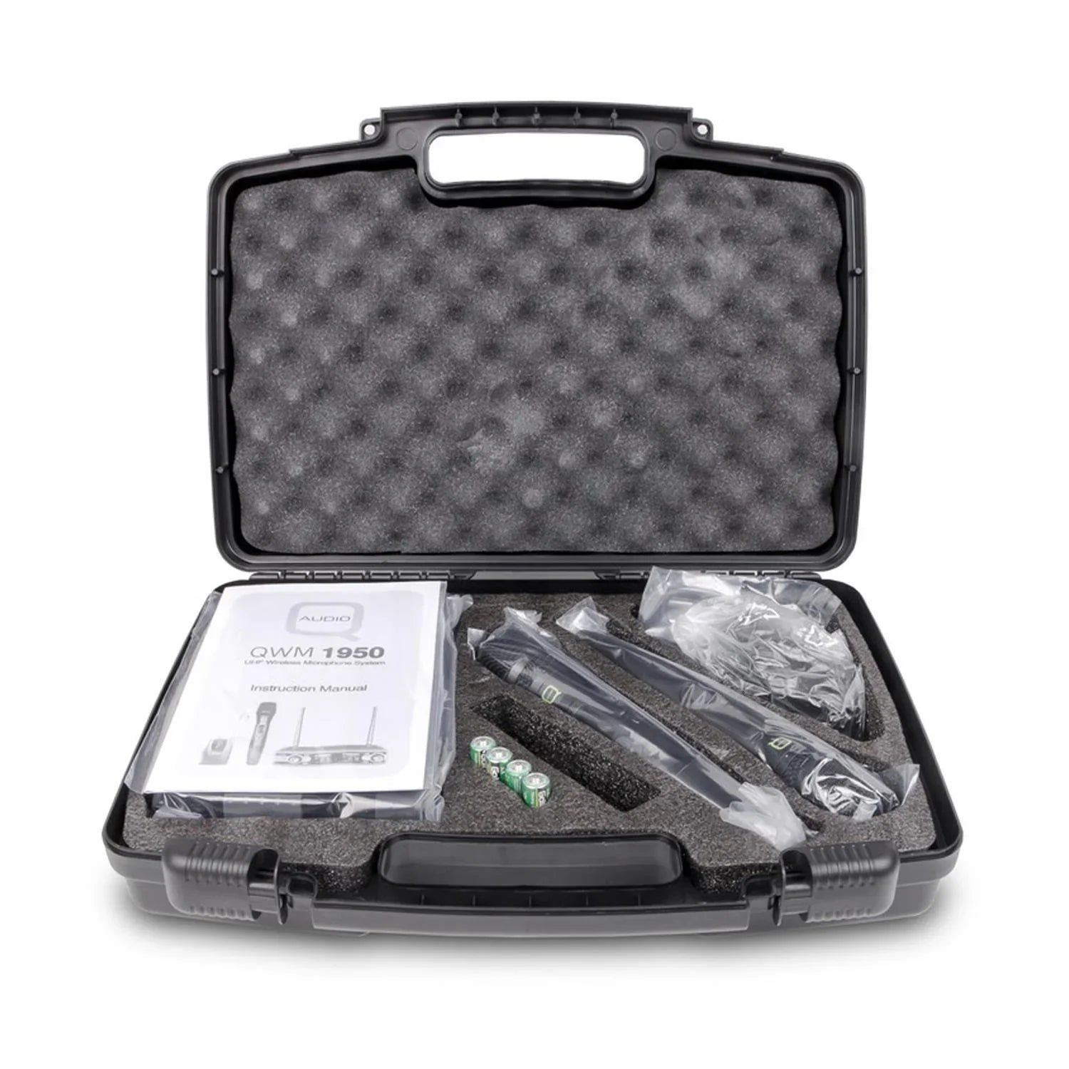 Q-Audio QWM 1950 HH+BP UHF Dual Channel Antenna Diversity Handheld + Beltpack Wireless System (606.5-613.5 MHz) - DY Pro Audio