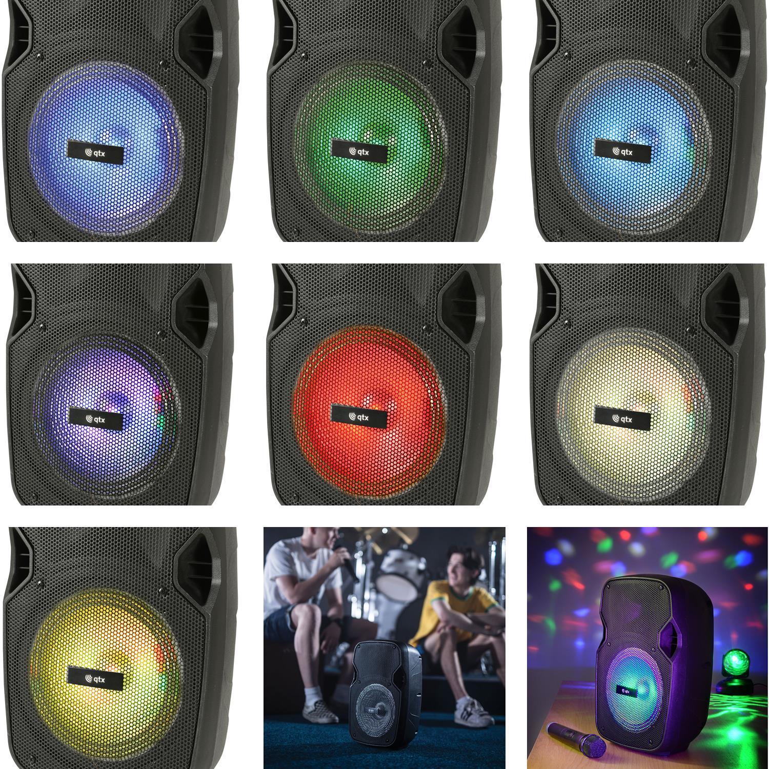 QTX PAL8 Portable PA Speaker with LEDs - DY Pro Audio