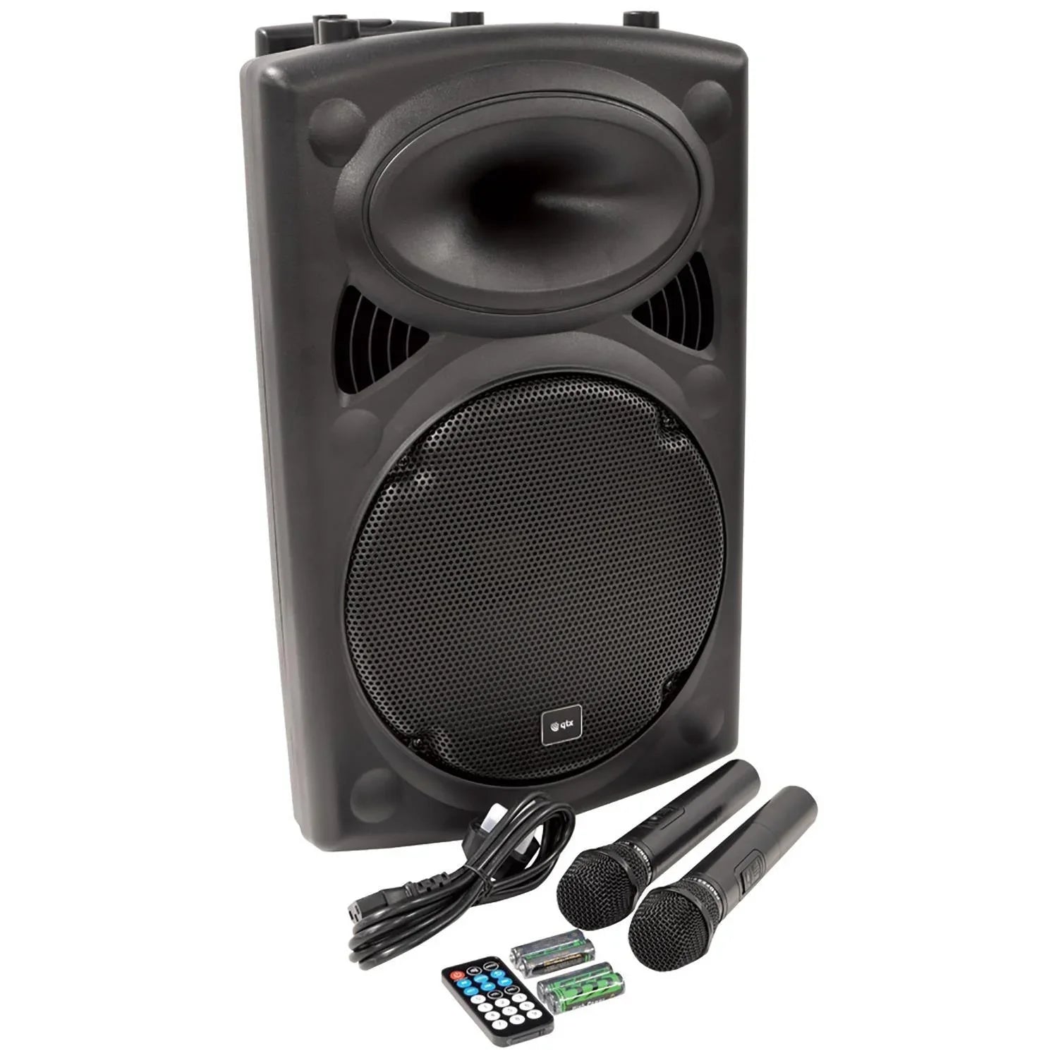 QTX QR12PABT 12" Portable PA Speaker with Bluetooth and Mics - DY Pro Audio