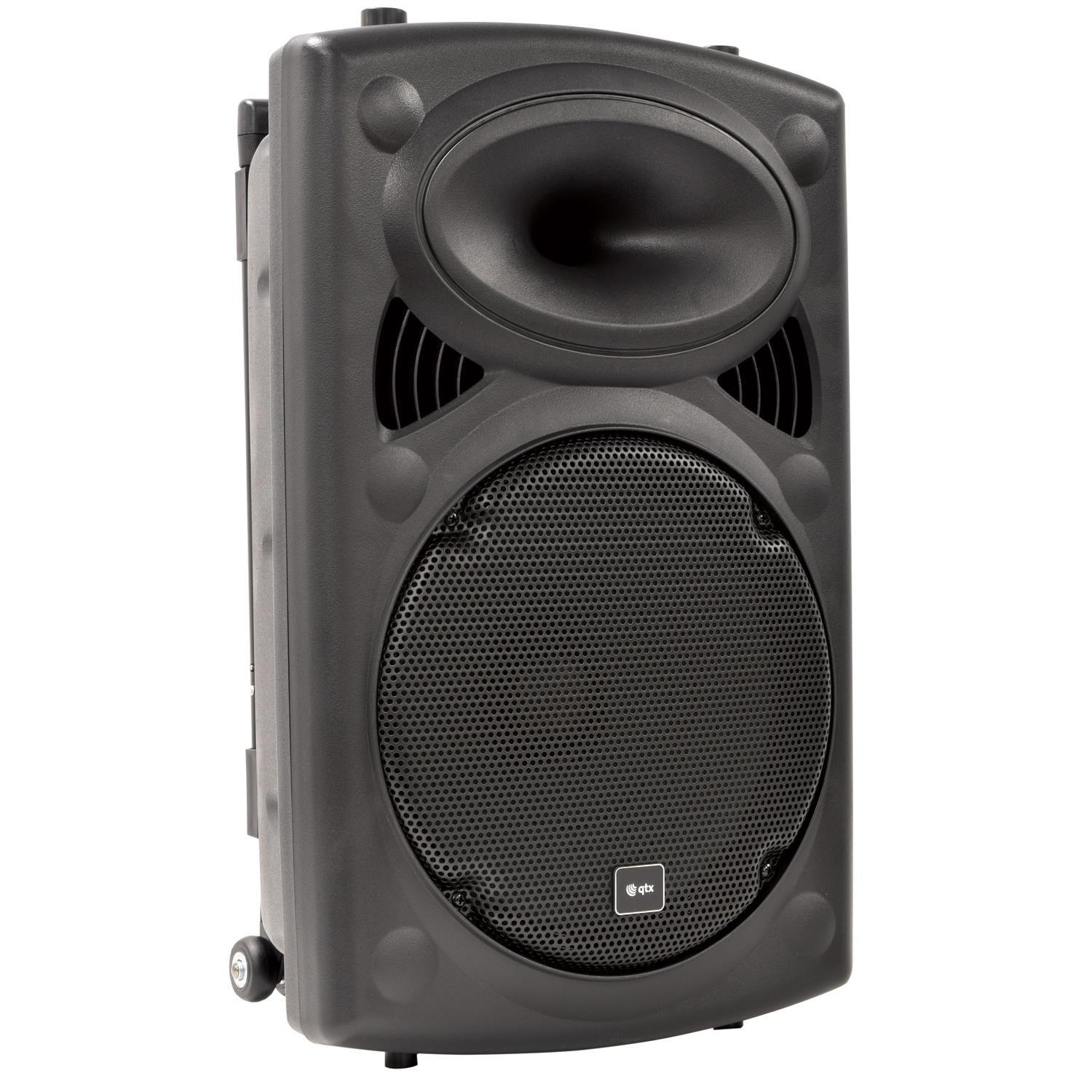QTX QR12PABT 12" Portable PA Speaker with Bluetooth and Mics - DY Pro Audio