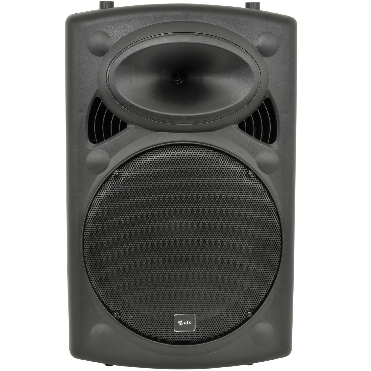 QTX QR15PABT 15" Portable PA Speaker with Bluetooth and Mics - DY Pro Audio