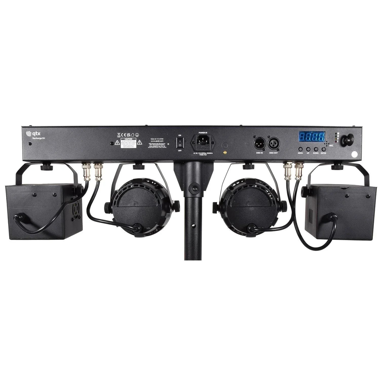 QTX Rechargeable LED Derby and Par Bar with Tripod, Remote and Carry Bag - DY Pro Audio