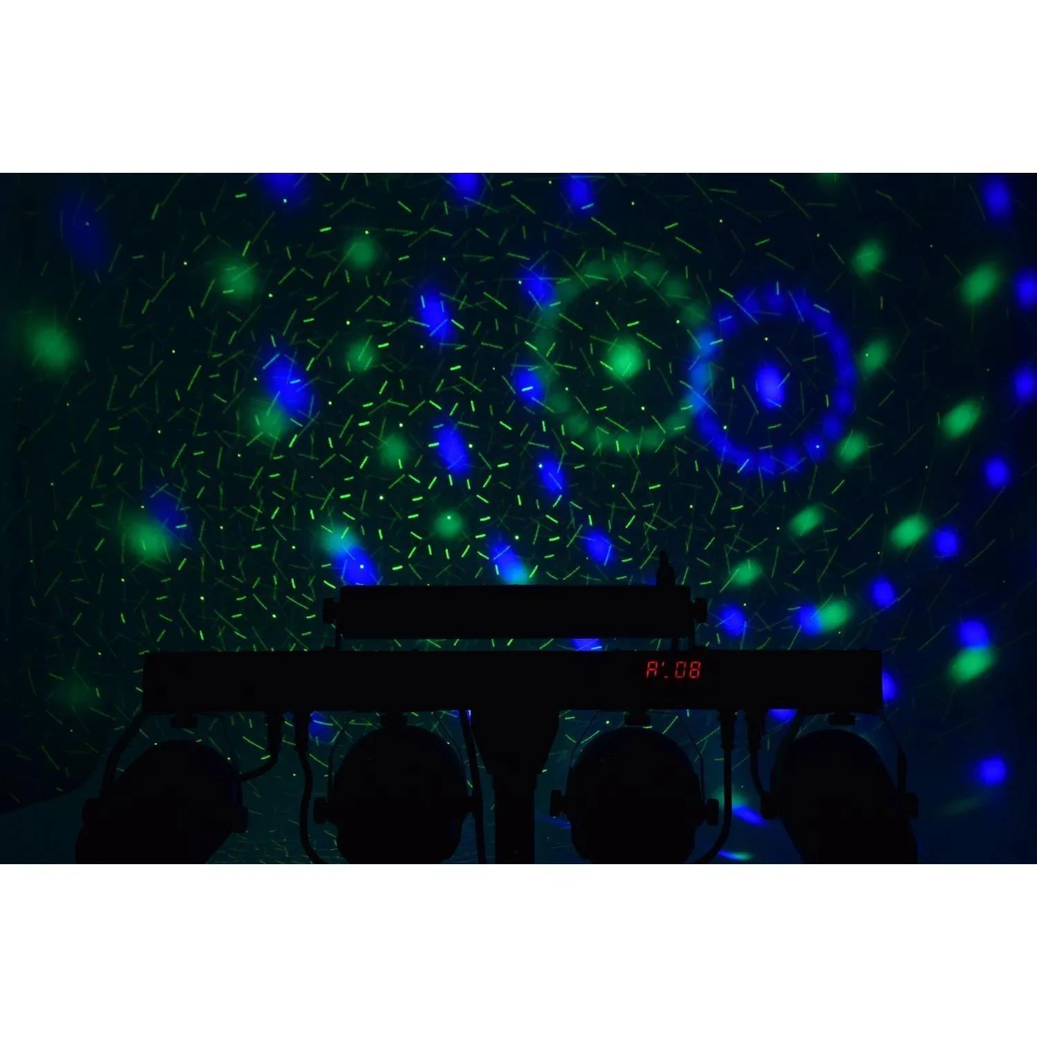 QTX Rechargeable Multi Bar Par Can UV Laser Strobe with Tripod, Remote and Carry Bag - DY Pro Audio