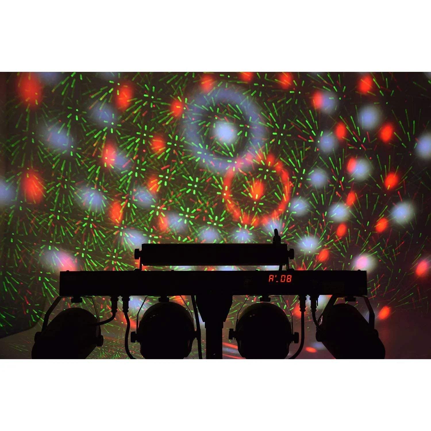 QTX Rechargeable Multi Bar Par Can UV Laser Strobe with Tripod, Remote and Carry Bag - DY Pro Audio