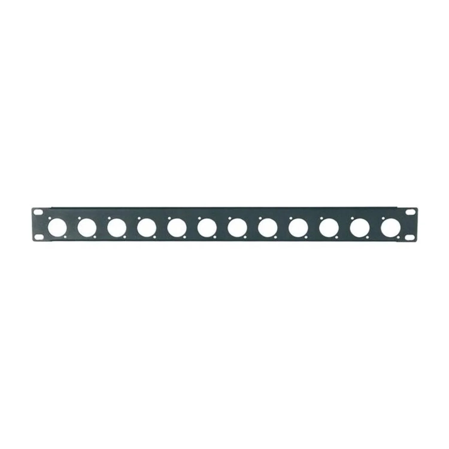 Stagecore 19" 1U 12 Hole Punched Connector Patch Panel for D Series Connectors - DY Pro Audio