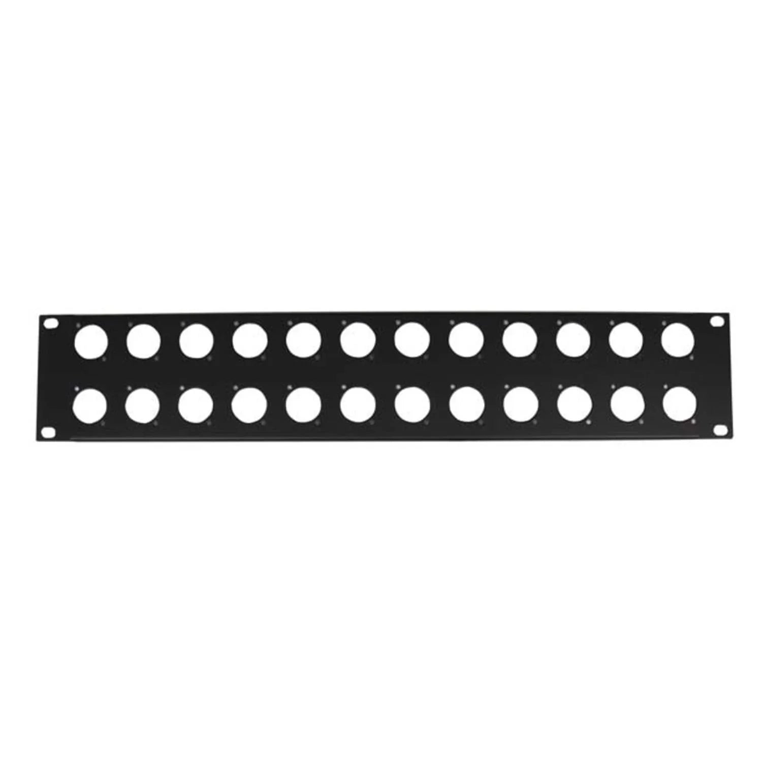 Stagecore 19" 2U 24 Hole Punched Connector Patch Panel for D Series Connectors - DY Pro Audio