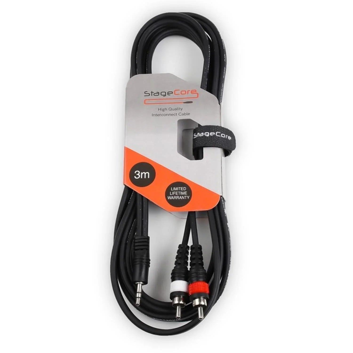 Stagecore AIROH 215 3m 2 x RCA Phono to 1 x 3.5mm Headphone Jack Cable - DY Pro Audio