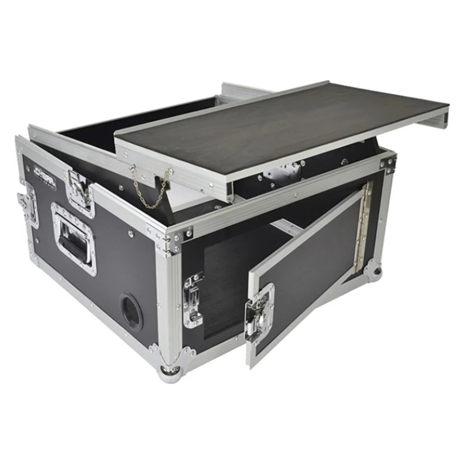 StageCore FC158 Cobra 10U Slant/6U vertical with sliding laptop shelf - DY Pro Audio