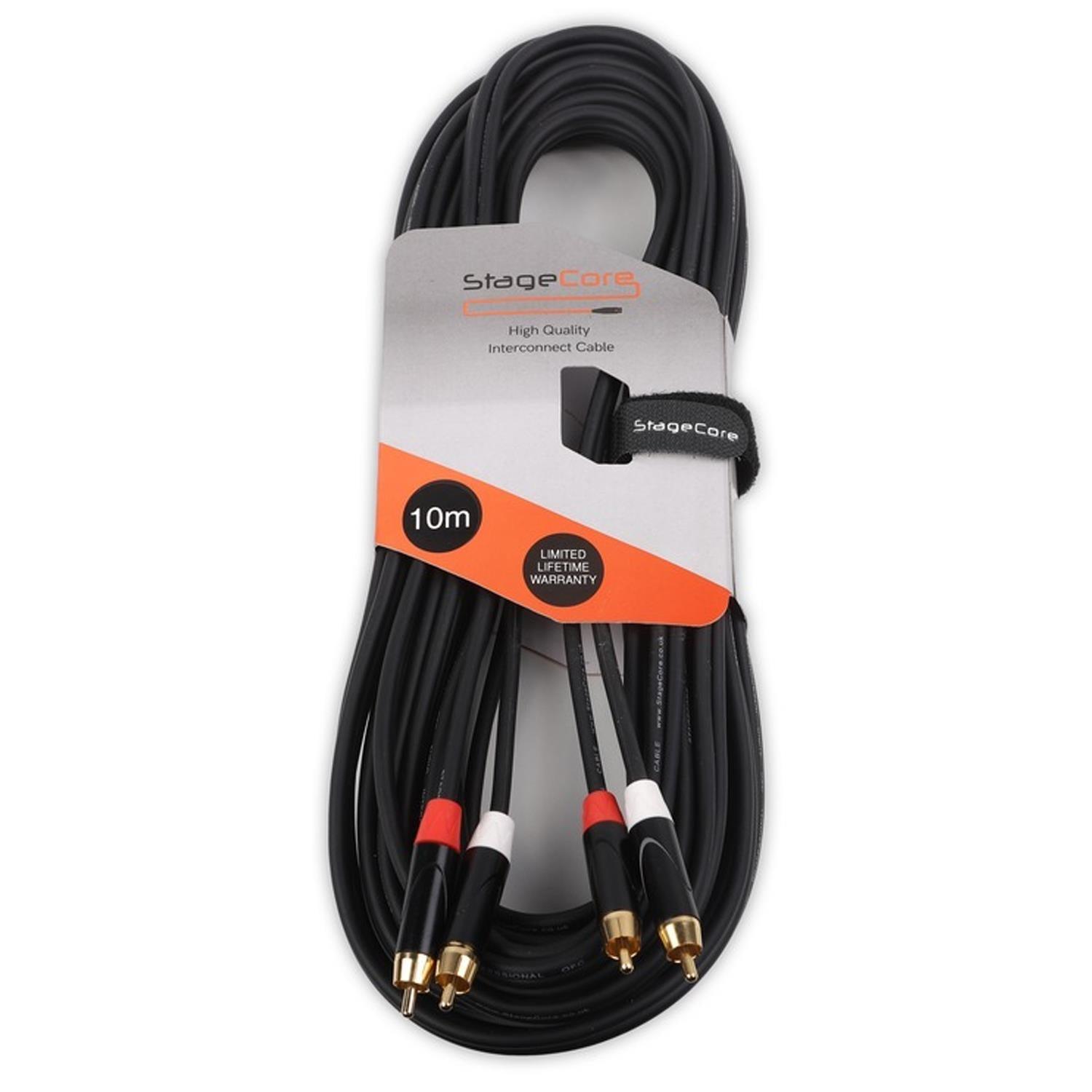 Stagecore iCore250 10m 2x RCA Male to 2x RCA Male - DY Pro Audio