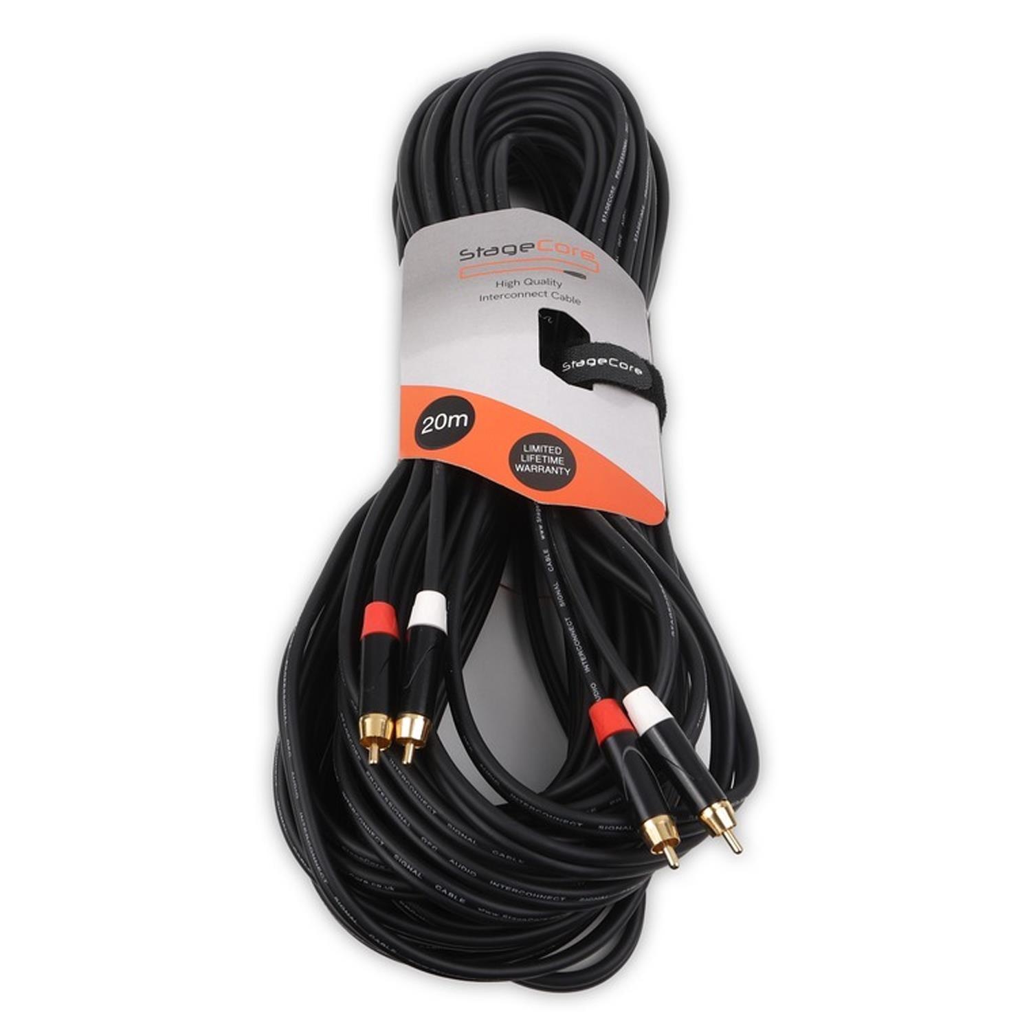 Stagecore iCore250 20m 2x RCA Male to 2x RCA Male - DY Pro Audio