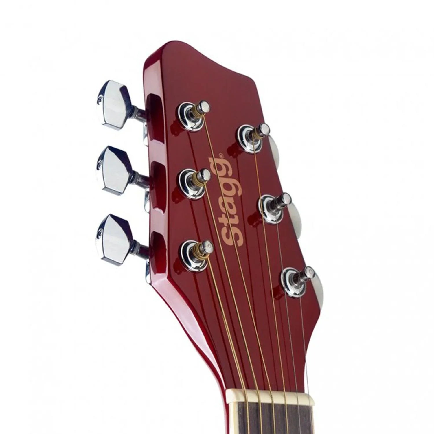 Stagg SA20A RED 4/4 Red Auditorium Acoustic Guitar with Basswood Top - DY Pro Audio